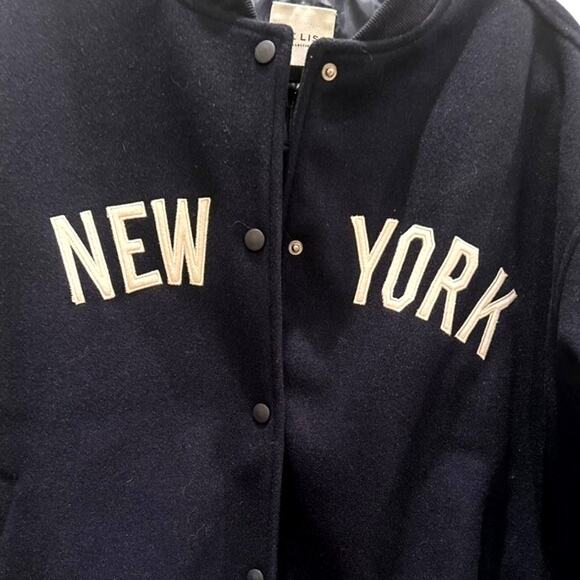 Le Lis – New York Varsity Bomber Jacket – Navy – Size XS - Picture 6 of 6